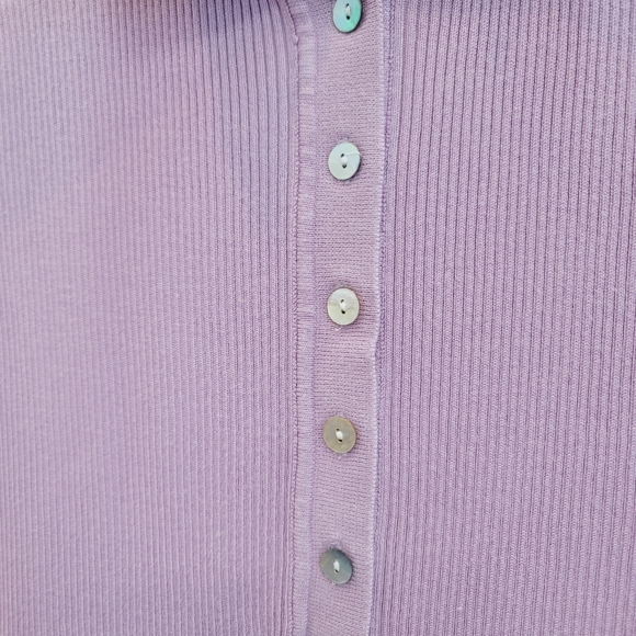 House of Harlow 1960 Lavender Ribbed Knit Polo Midi Dress Women's Size Large - Picture 8 of 12